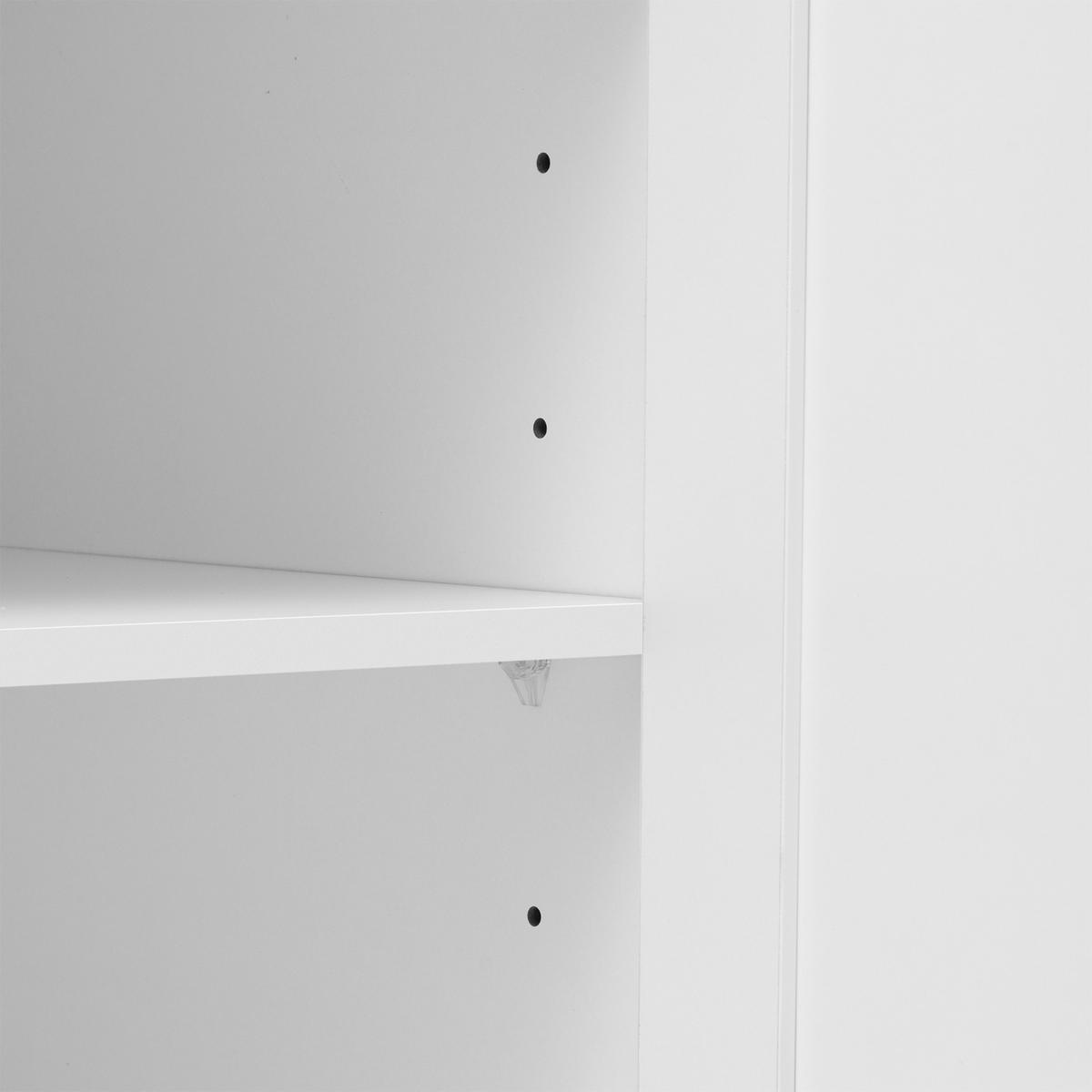 SIDEBOARD weiß & holzoptik mit glastüren & 2 schubladen - Weiß, Holzwerkstoff (120/80/37cm) - Urban Meuble