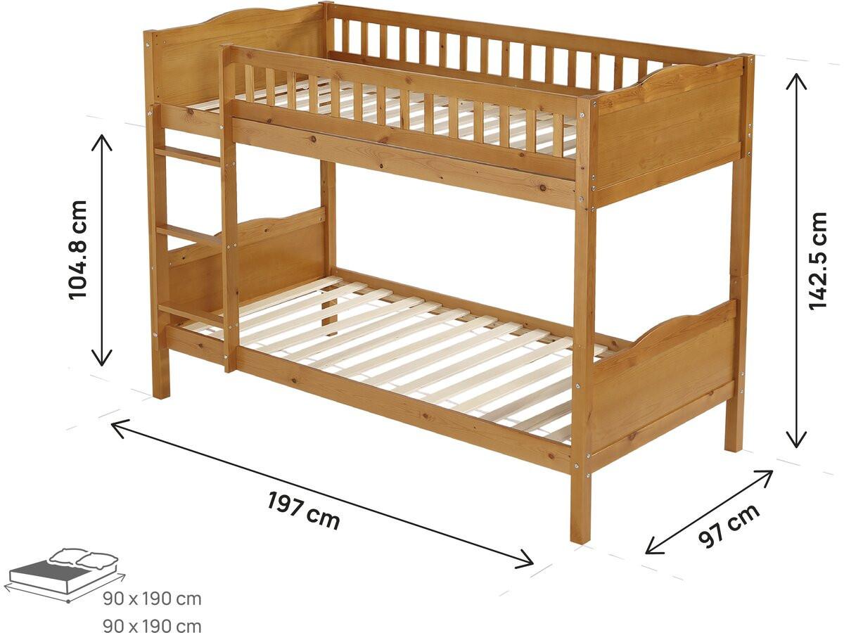 ETAGENBETT gabriel Braun - Braun, Metall (190/90cm) - Habitat Garten