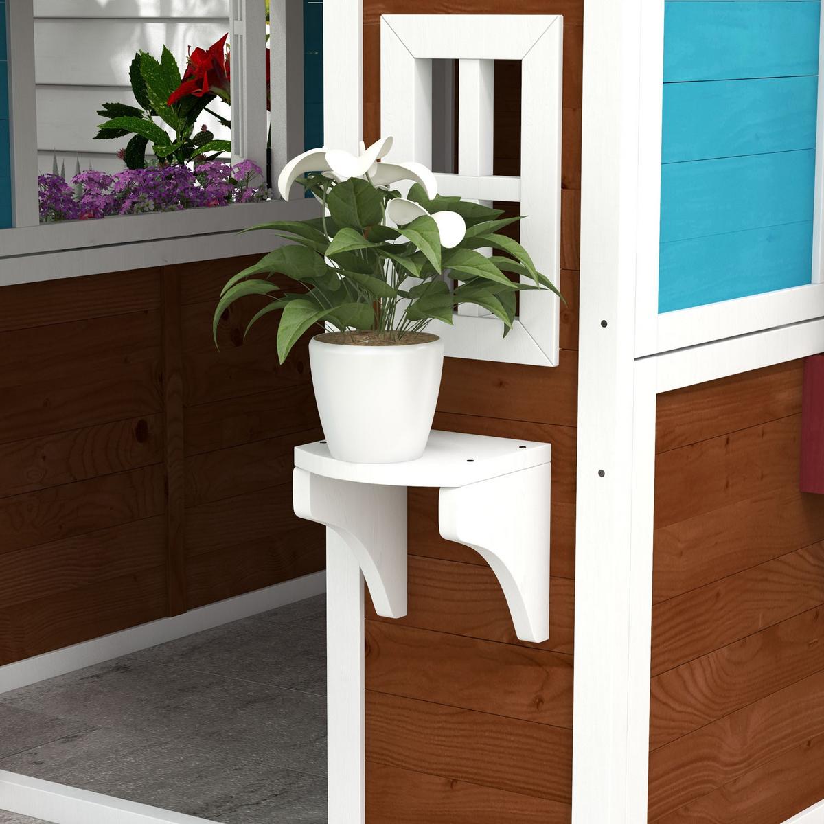 KINDERSPIELHAUS, Mehrfarbig, Tannenholz - Multicolor, Holz (114/135/126.4cm) - Outsunny