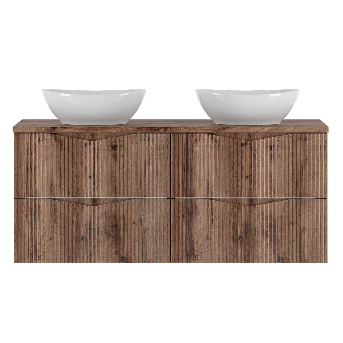 DOPPELWASCHTISCH 120.6cm Tao Holz - Braun, Holzwerkstoff (120.6/50/45.8cm) - Petits-meubles