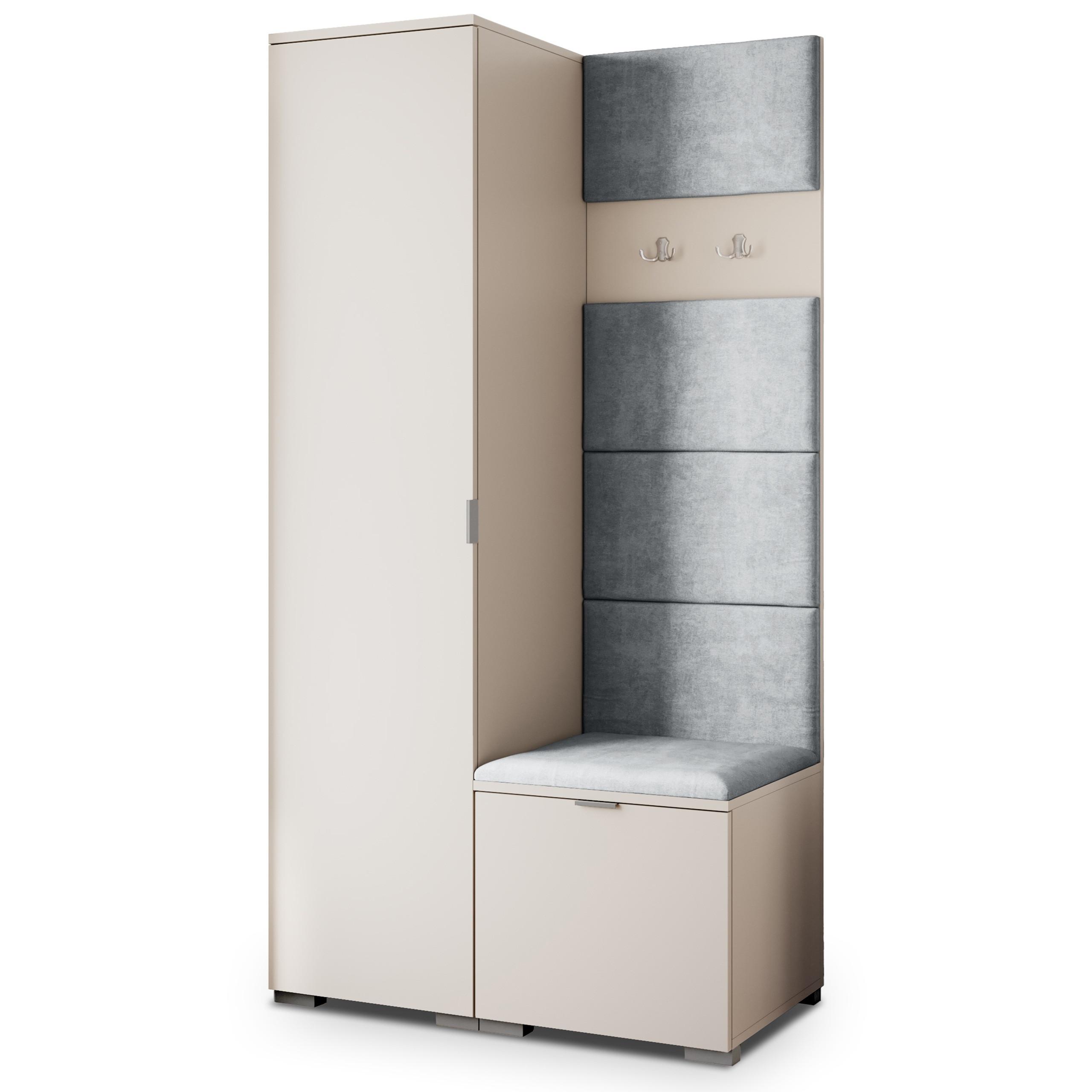 GARDEROBENSCHRANK LORI 95/181/51 cm Modern Kaschmir - Kaschmir/Hellgrau, Holzwerkstoff (95/181/51cm) - MASSENO