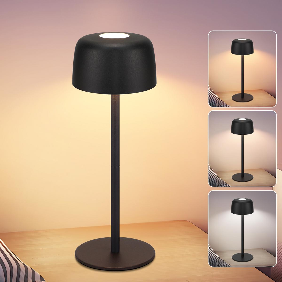 TISCHLAMPE Neriont 9/25/9 cm （2er-set） - Schwarz, Metall (9/9/25cm) - ZMH