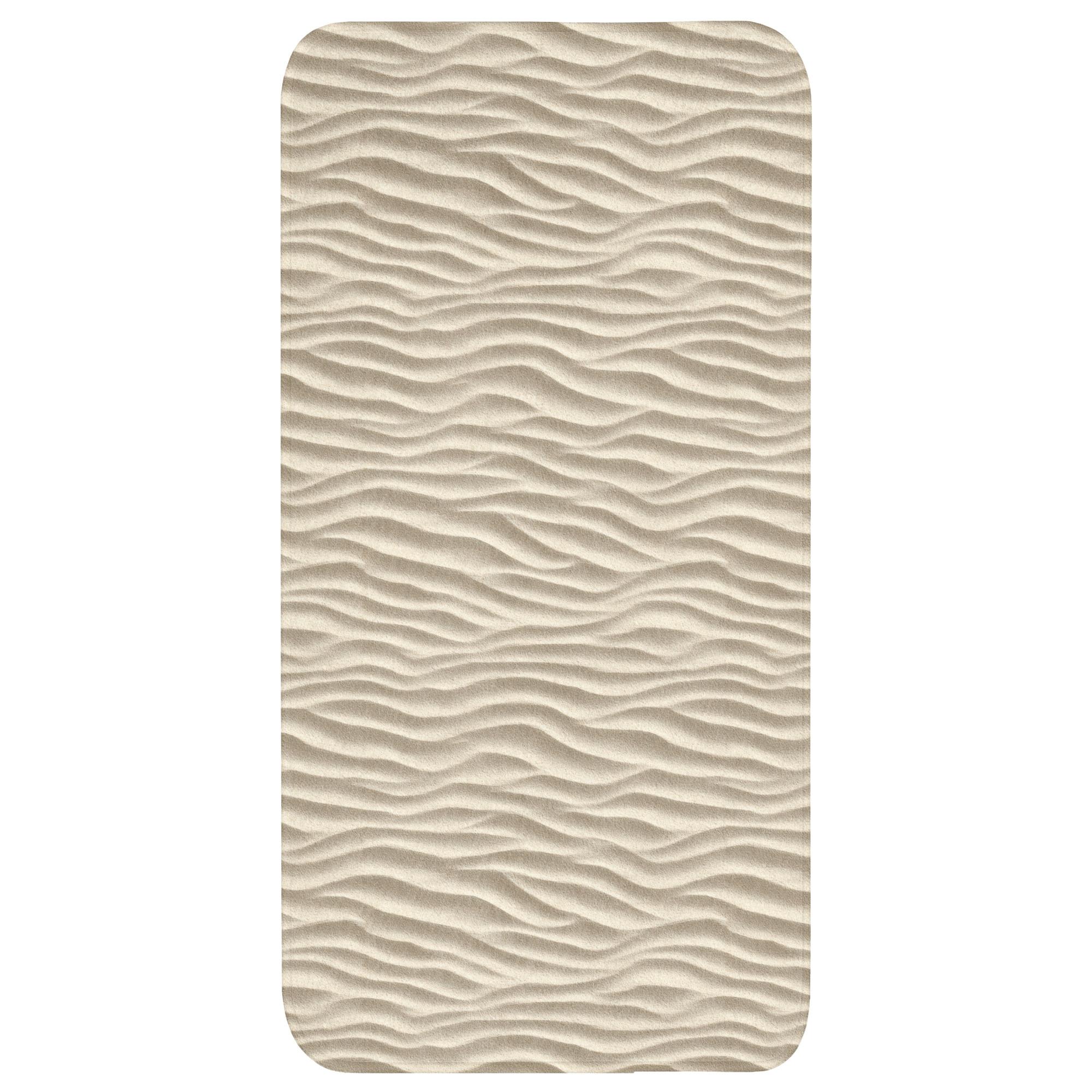 BADEMATTE Sand - Wellen - Beige Badteppich 60x120 cm - Beige, Textil (60/120cm) - OnlyWow