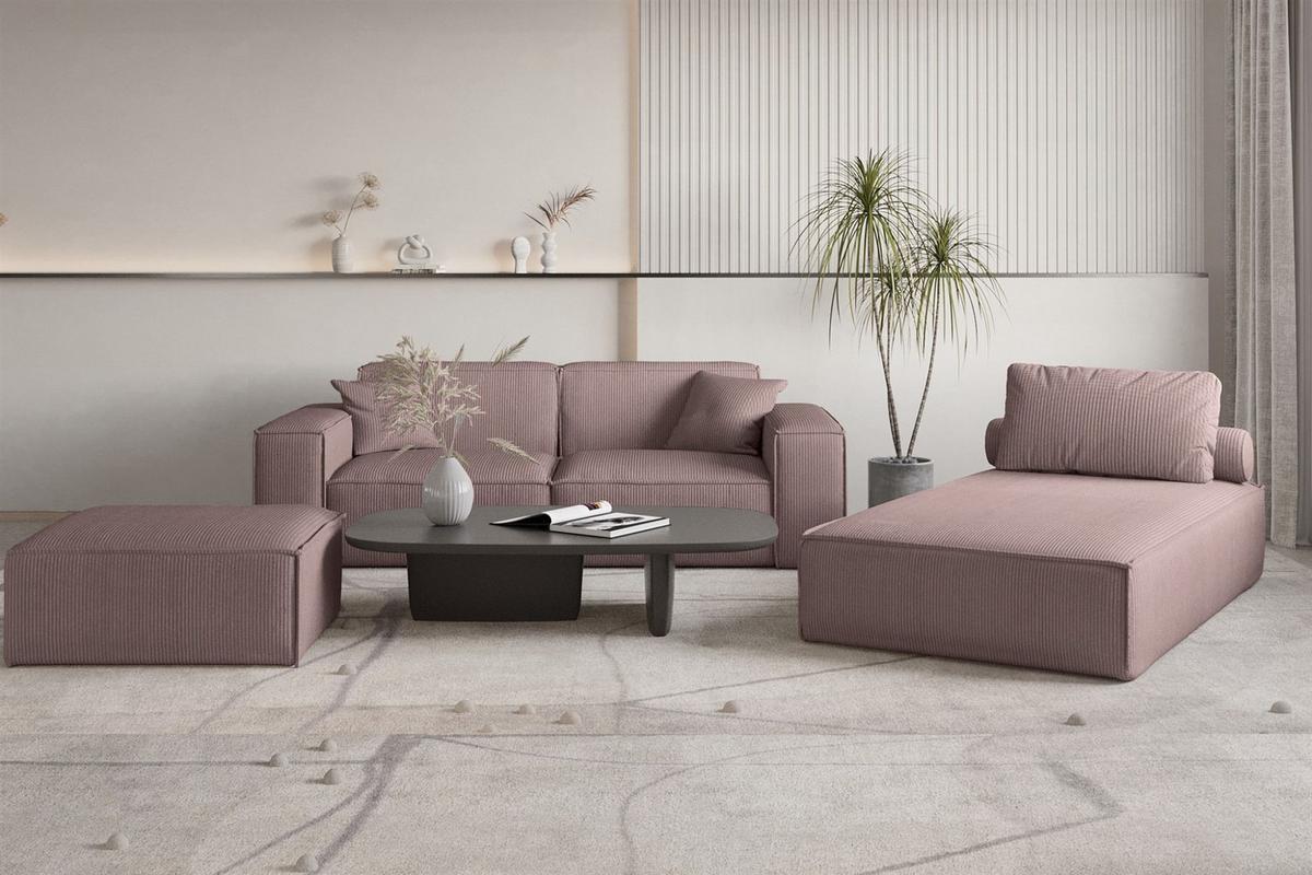 POLSTERHOCKER Celes Premium 65x65cm - Lila, Holzwerkstoff/Textil (65/40/65cm) - Fun Möbel