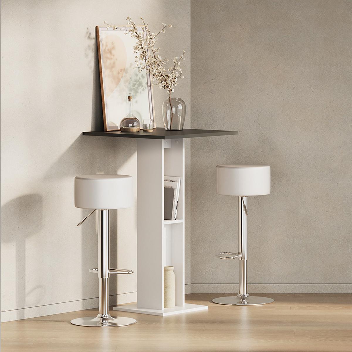 BARTISCH Regusa Weiß/Anthrazit 65 x 65 cm - Anthrazit/Weiß, Holzwerkstoff (65/65/106cm) - Livinity®