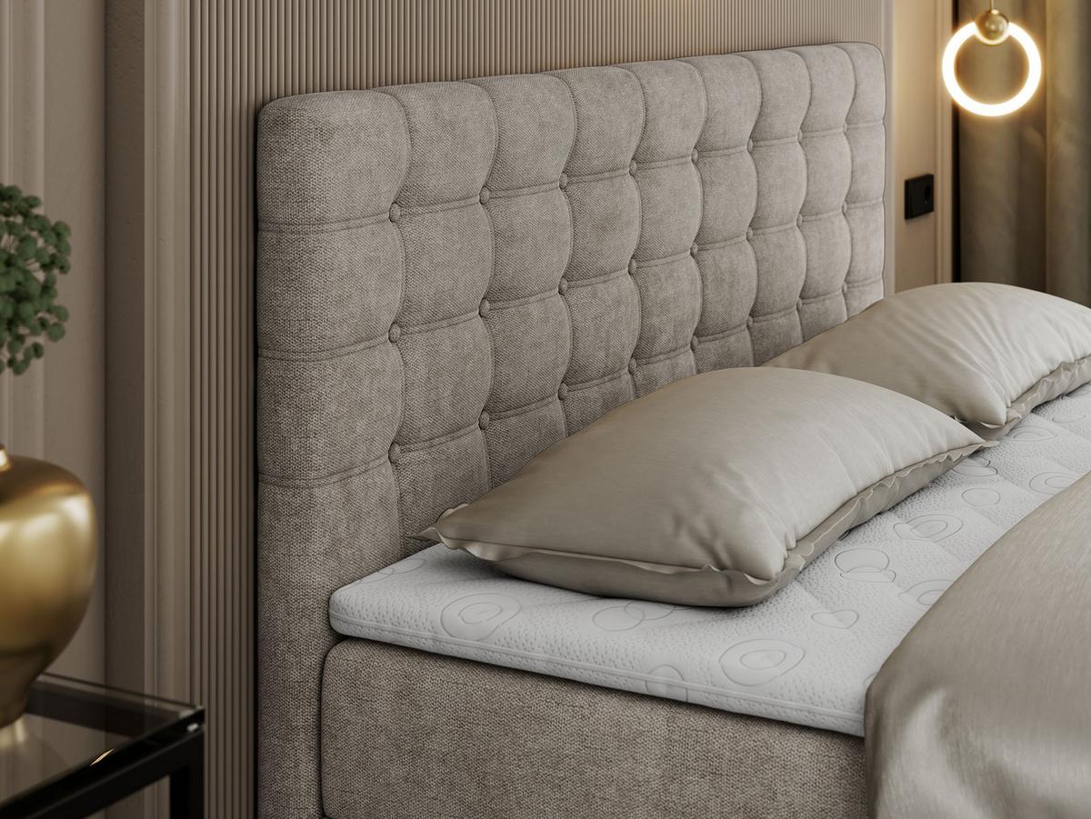 BOXBETT SUSAN 180/200 Beige Struktur - H3 - Beige, Holz/Textil (180/200cm) - MKS
