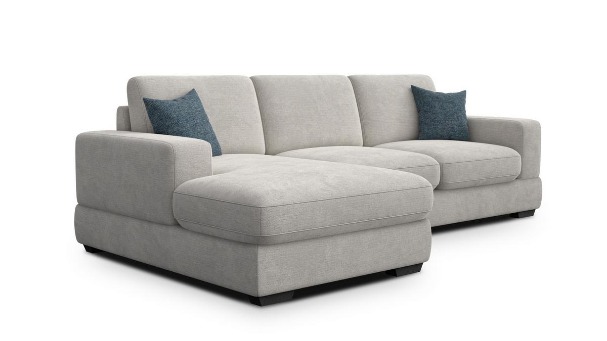 ECKSOFA OTTO 4-Sitzer, creme - Creme/Schwarz, Holz/Textil (279/159cm) - Wozimo