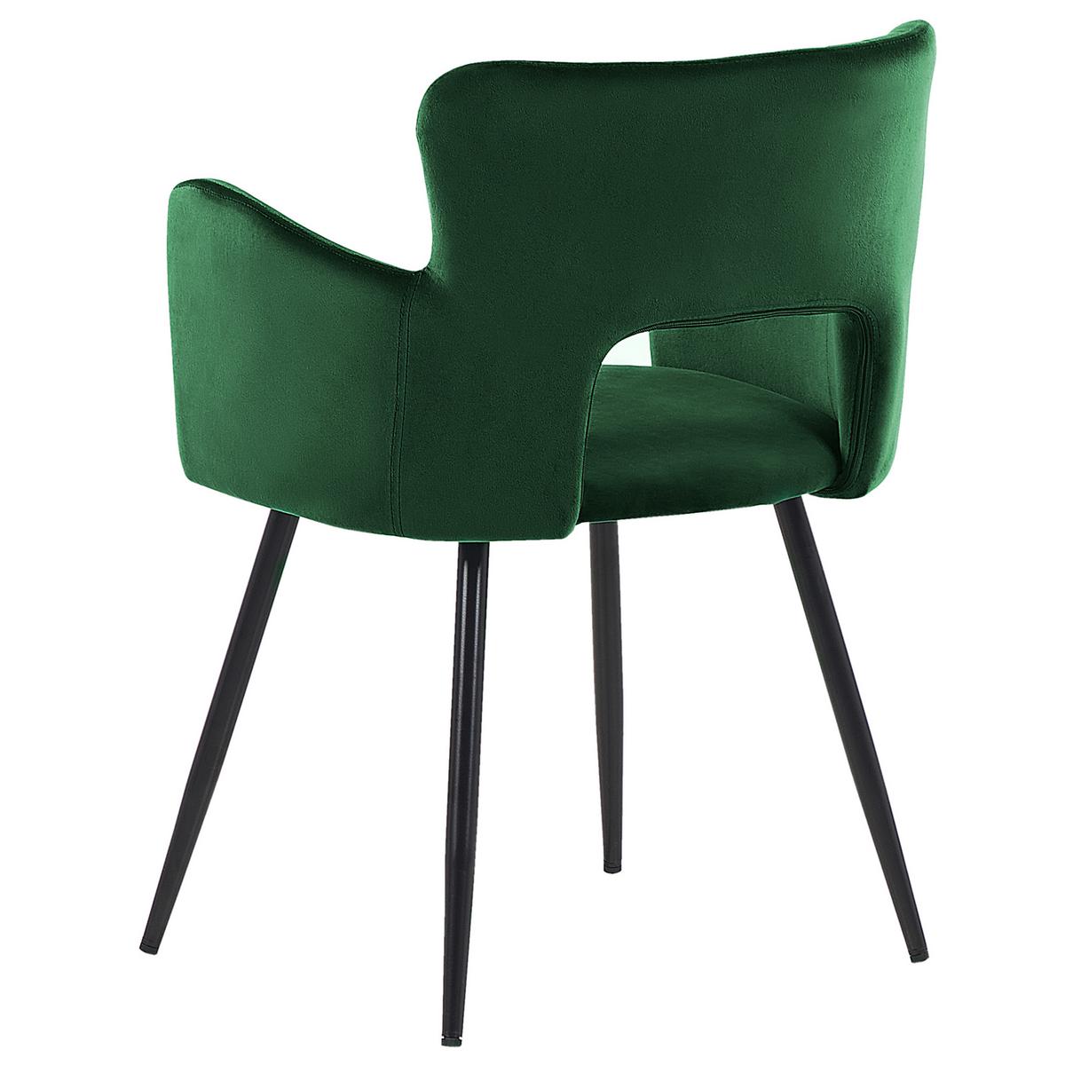 ESSZIMMERSTUHL 2er-Set Samtstoff Smaragdgrün Sanilac - Smaragdgrün, Textil/Metall (52/75/44cm) - Beliani