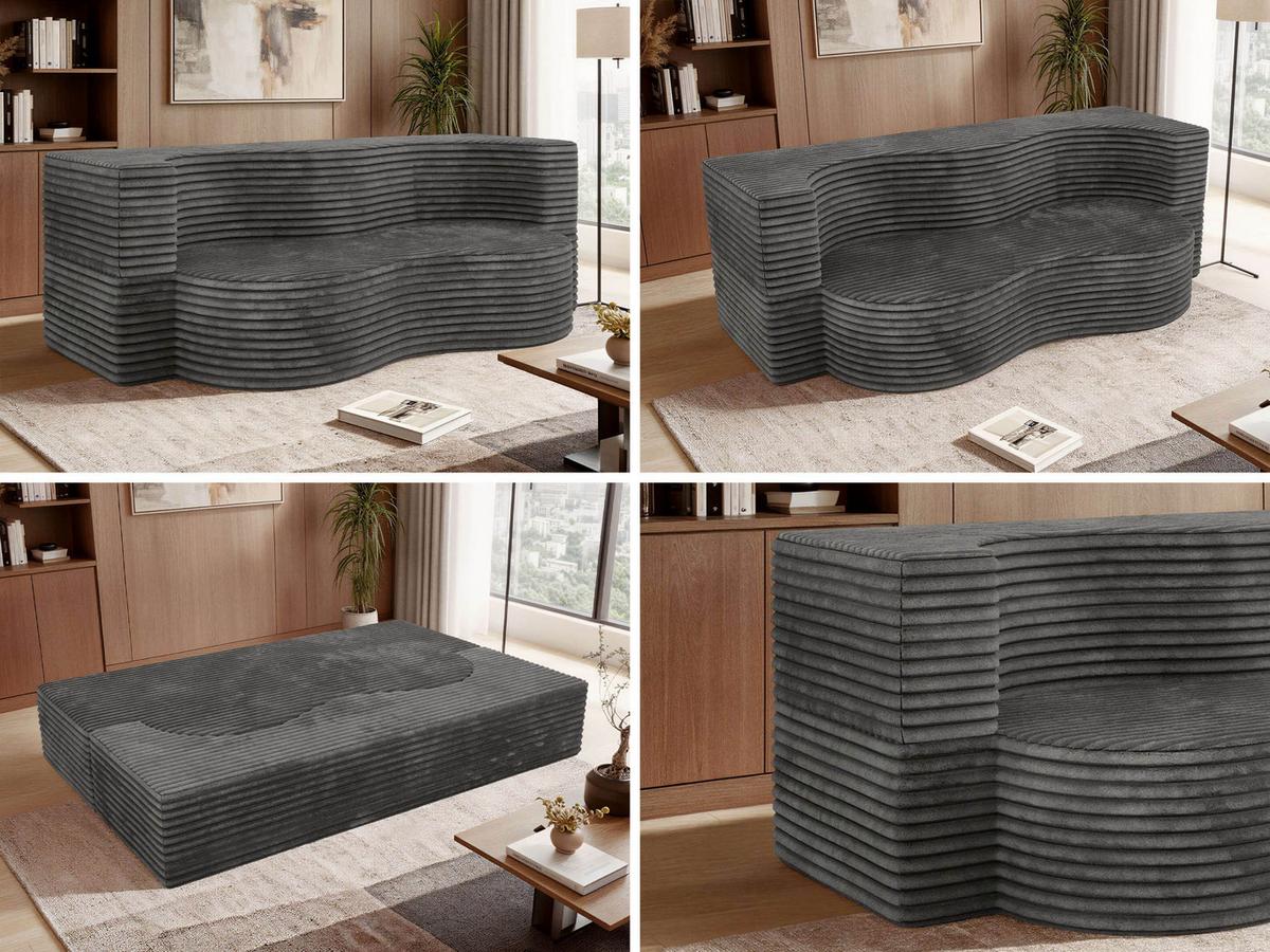 2-SITZER SOFA SANOA - Grau Cord - Grau, Textil (200/68/100cm) - MKS