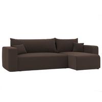 ECKSOFA Braun Cord-Stoff mit Bettkasten - Braun, Textil (248/145cm) - Idohome