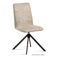 ESSZIMMERSTUHL drehbar (2er-Set) Deanne 47x92x60 Schwarz/Natur - Schwarz/Naturfarben, Kunststoff (60/92/47cm) - 58aufmkessel