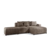 ECKSOFA Megan Xs In Poso - Mokka, Holzwerkstoff/Textil (304/165cm) - Fun Möbel