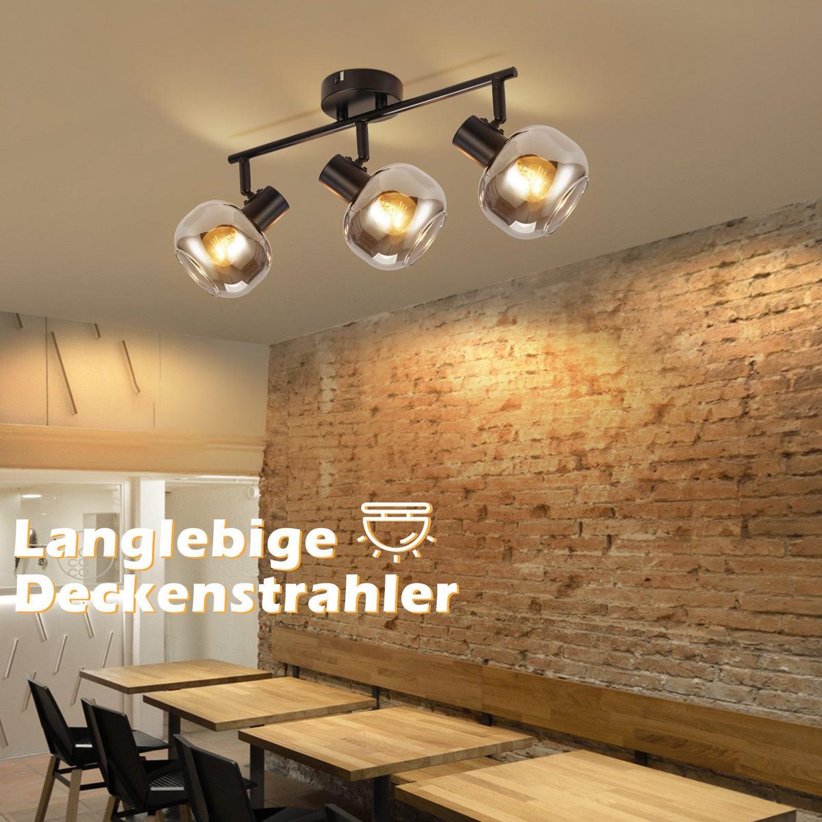 DECKENSTRAHLER Cottbus 3-flammig 38.5/11/19.5 cm - Schwarz, Metall (38.5/11/19.5cm) - Nettlife
