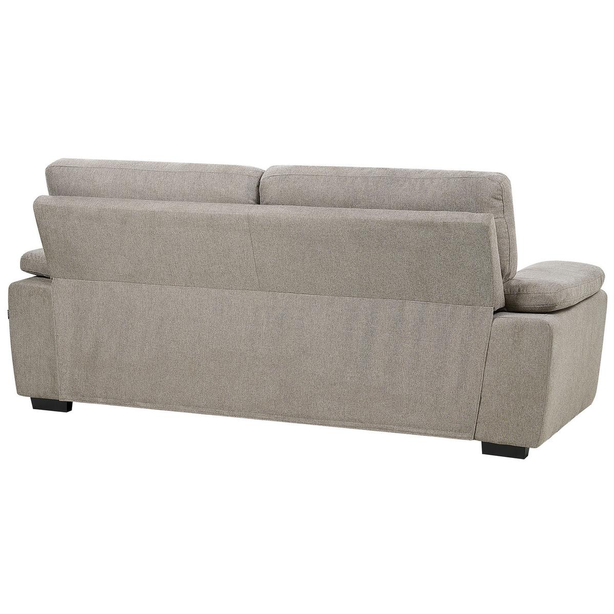 3-SITZER-SOFA hellbraun Vogar - Hellbraun, Textil (195/90/74cm) - Beliani