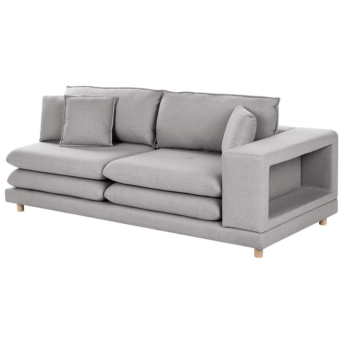 2-SITZER-SOFA Stoff Grau mit Kissen Heden - Grau, Textil (197/81/86cm) - Beliani