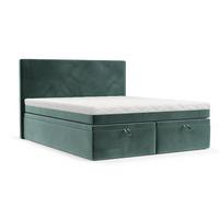 BOXBETT Zalla 160/200 cm Türkis im Kronos Stoff - Türkis/Schwarz, Holz/Holzwerkstoff (160/200cm) - AltaBeds