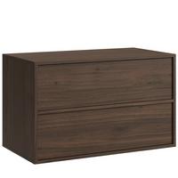 WASCHBECKENUNTERSCHRANK Mali 2 Schubladen Walnuss Braun - 80 x 46 x 49 cm - Eichefarben/Walnussfarben, Holz (80/49/46cm) - Badplaats