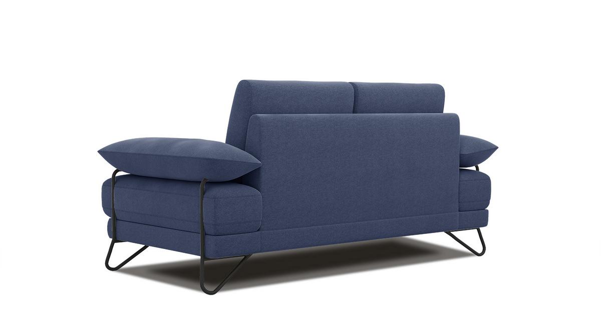 SOFA LORI 2-Sitzer, blau - Blau/Schwarz, Holzwerkstoff/Textil (185/87/96cm) - Wozimo