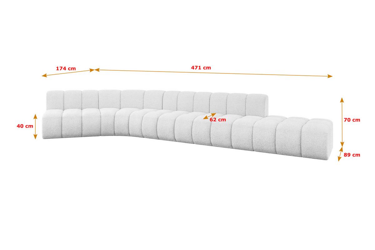 ECKSOFA modulares Sofa Brilo-L2 - 471x174x70 cm Weiß - Weiß, Holzwerkstoff/Textil (471/174cm) - ALTDECOR