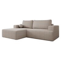 ECKSOFA Mivo Cord, Seite: Links - Schwarz/Sahara, Holz/Kunststoff (266/163cm) - MIRJAN24