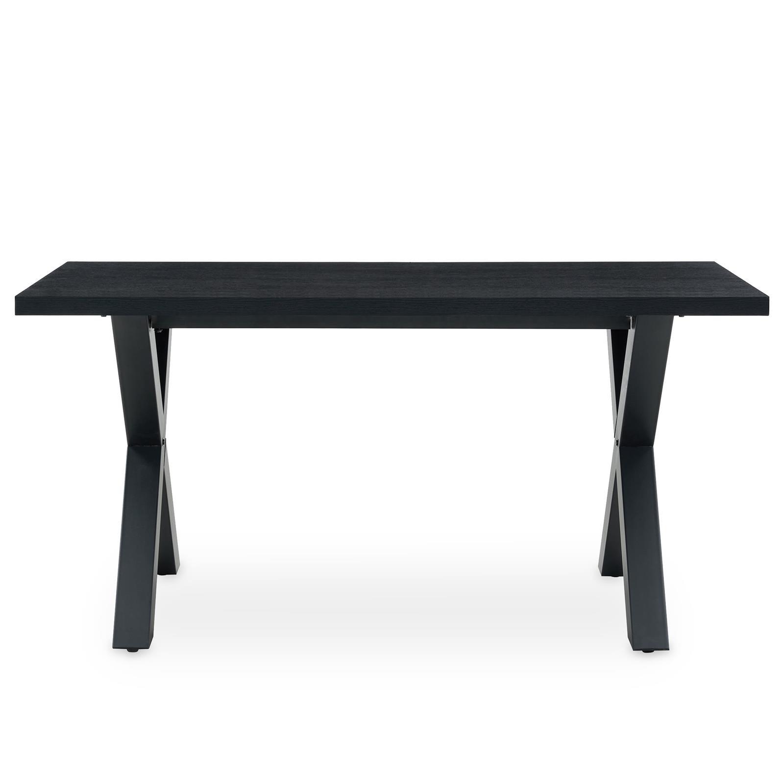 ESSTISCH OSIMO schwarz - Schwarz, Holzwerkstoff/Metall (80/160/77cm) - IDIMEX