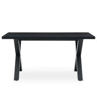 ESSTISCH OSIMO schwarz - Schwarz, Holzwerkstoff/Metall (80/160/77cm) - IDIMEX
