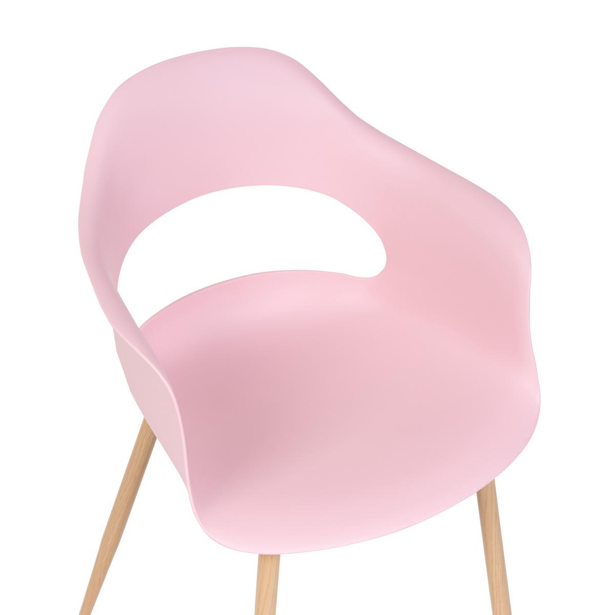 ESSZIMMERSTUHL 2er-Set Kunststoff Rosa Utica - Pink, Kunststoff/Metall (54/81/47cm) - Beliani
