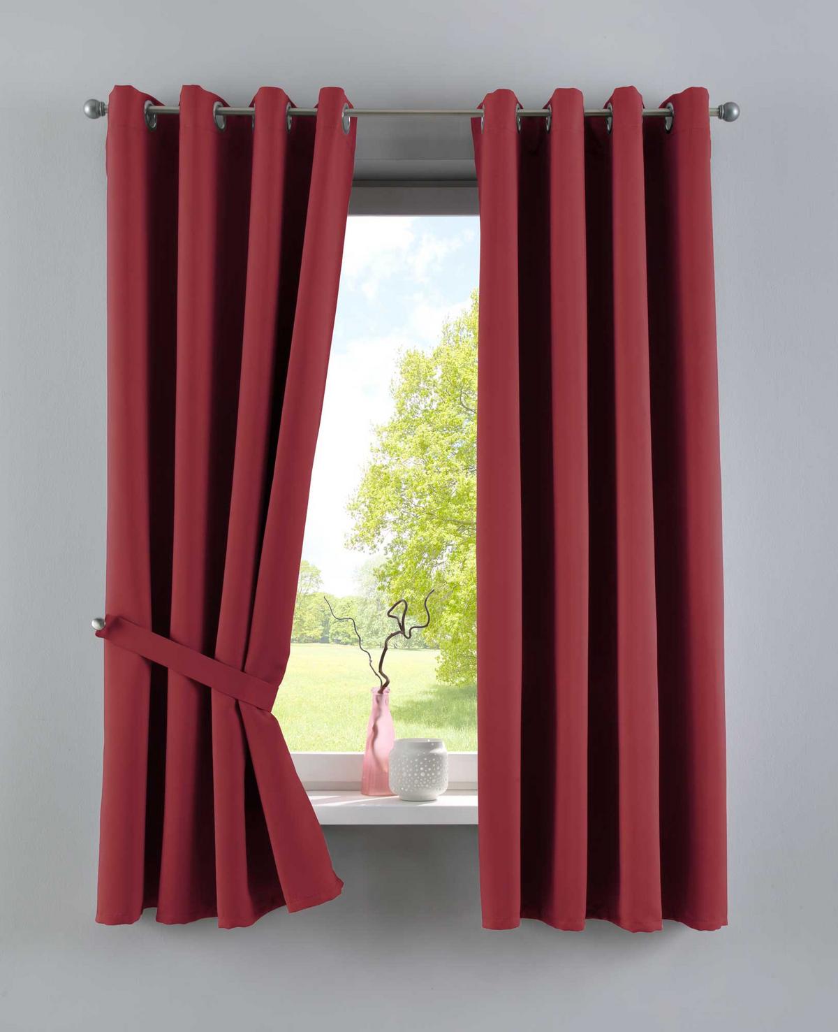 VORHANG »NEW YORK« HxB 245x295 cm Bordeaux - Bordeaux, Textil (295/245cm) - Gardinenbox
