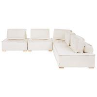 ECKSOFA Modul 5-Sitzer Stoff Cremeweiß linksseitig Tibro - Creme, Textil (300/300cm) - Beliani