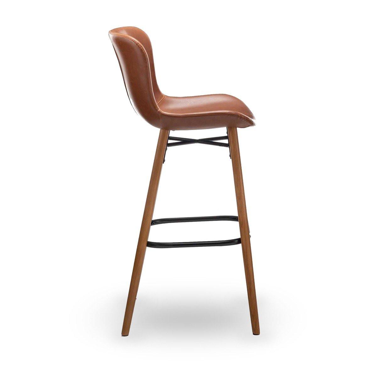 BARHOCKER (2er-set) braun - loft 51/46/105 cm - Braun, Leder (46/105/51cm) - Calicosy