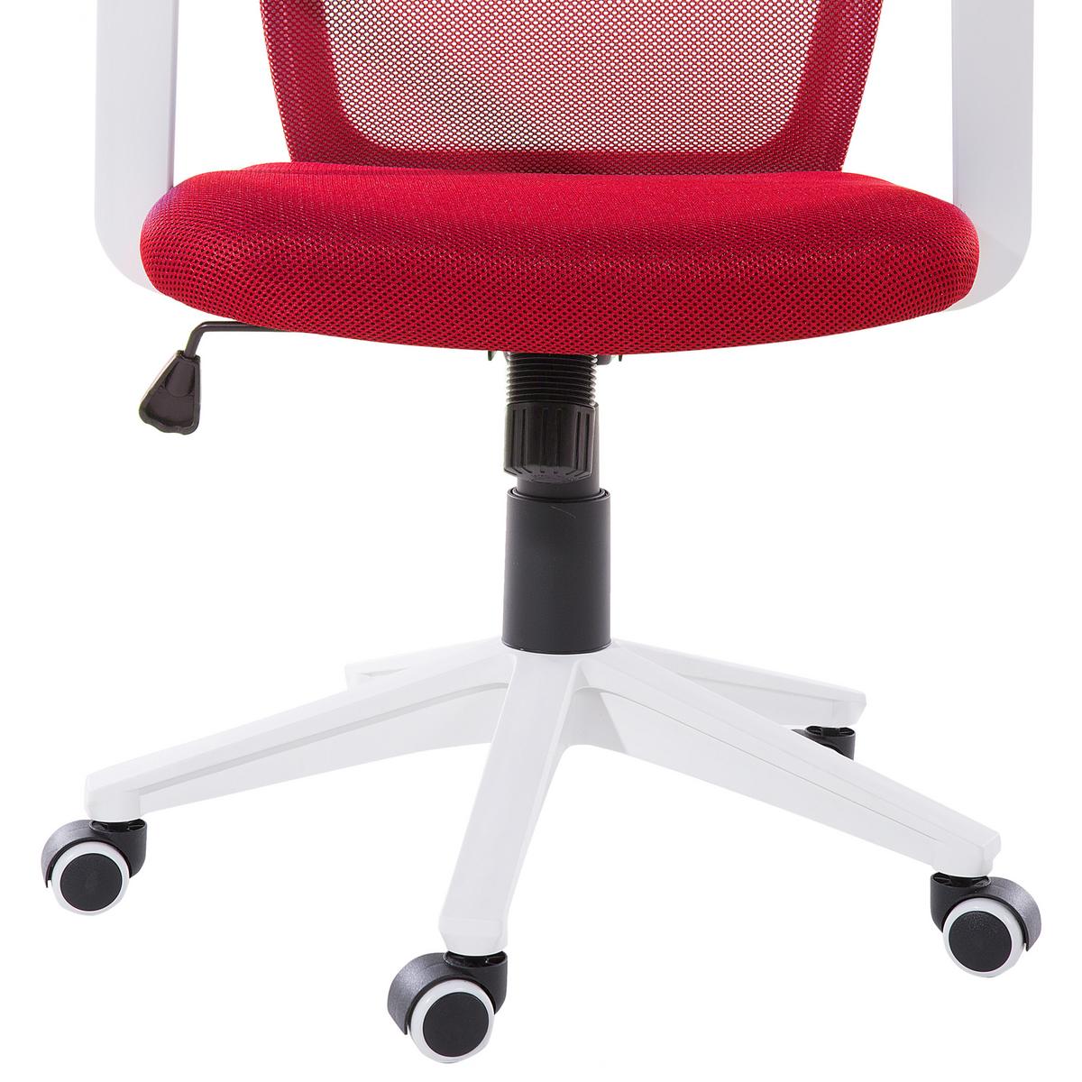 BÜROSTUHL Polyester Rot Relief - Rot, Kunststoff/Textil (55/96/55cm) - Beliani