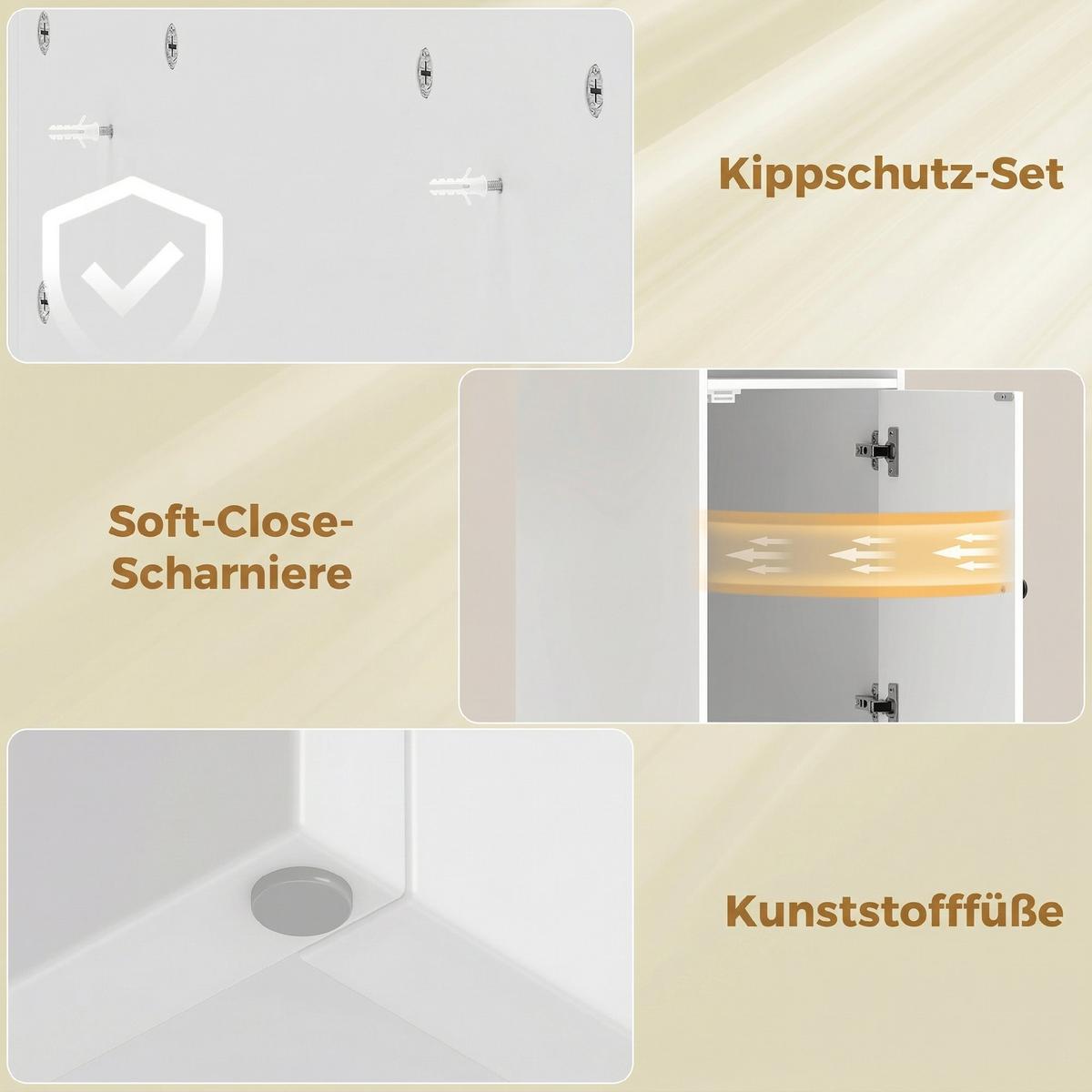 WASCHMASCHINENSCHRANK MDF Weiß Natur - Weiß, Holzwerkstoff (60/100/93.5cm) - HOMCOM