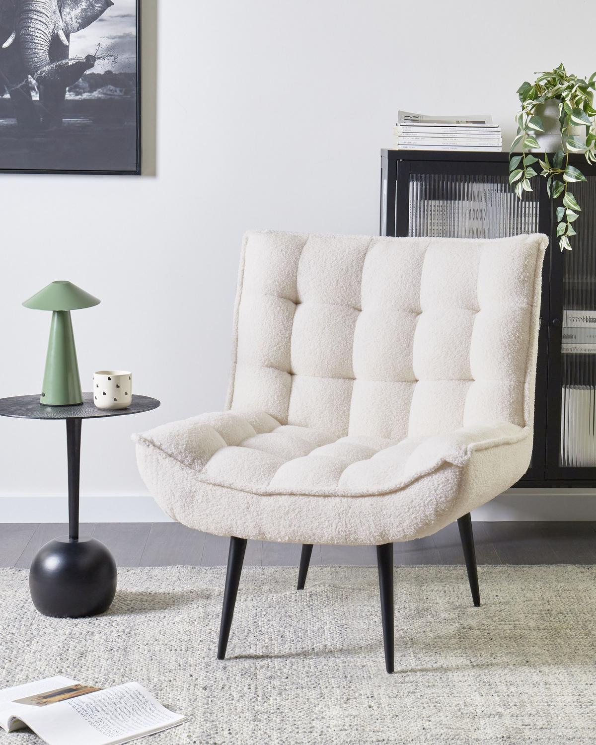 SESSEL Weiß Alvesta - Schwarz/Weiß, Textil (73/92/79cm) - Beliani