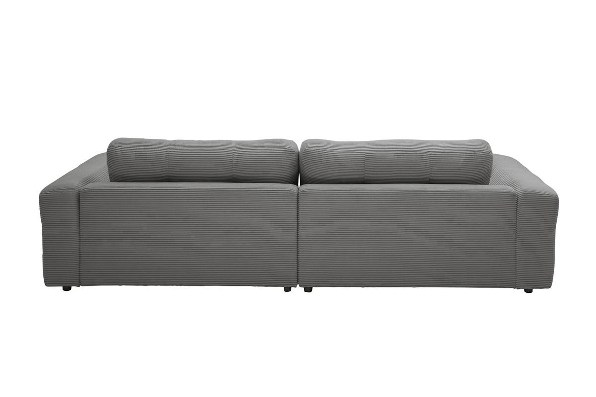 ECKSOFA XL MIKA Grau Cord - Schwarz/Grau, Kunststoff/Textil (296/167cm) - KAWOLA