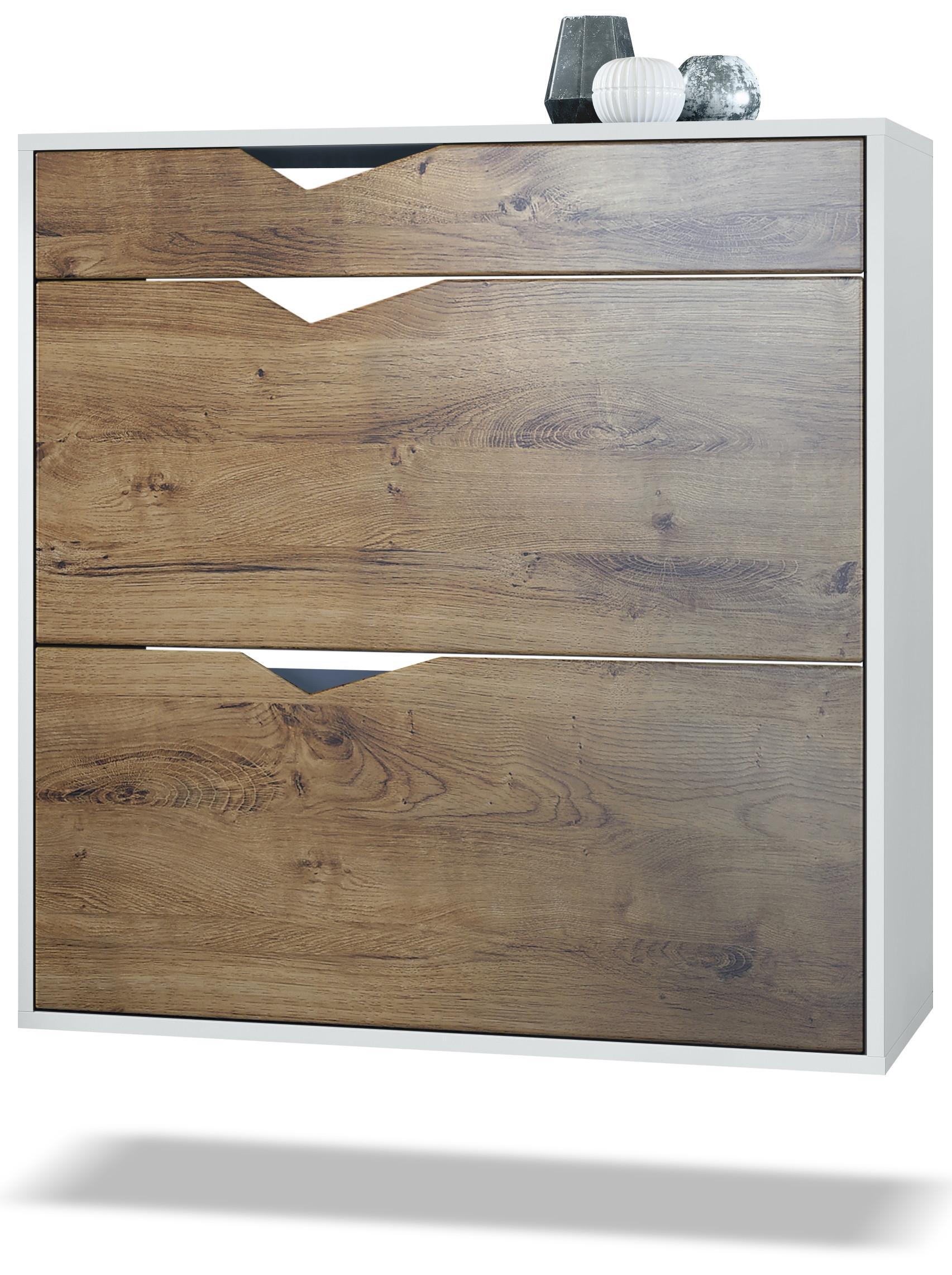 SCHUHSCHRANK Kolmio Fronten in Eiche Ribbeck - Alteiche, Holzwerkstoff (85/87/33cm) - Vladon