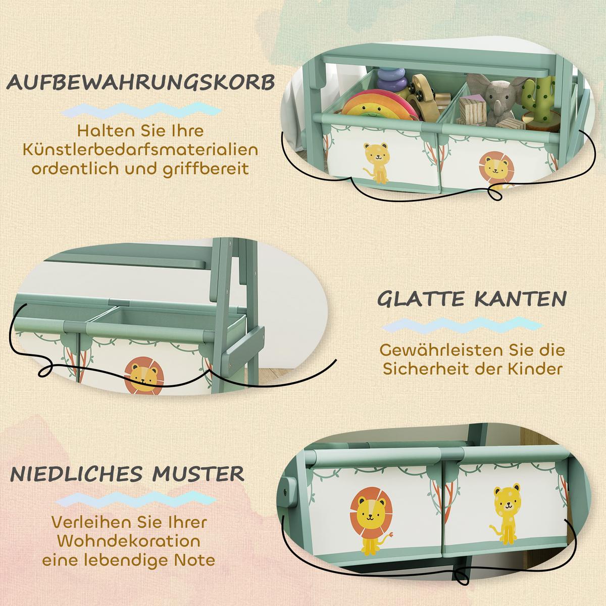KINDERTAFEL MDF Kiefernholz Grün - Grün, Holzwerkstoff (46/94/54cm) - AIYAPLAY