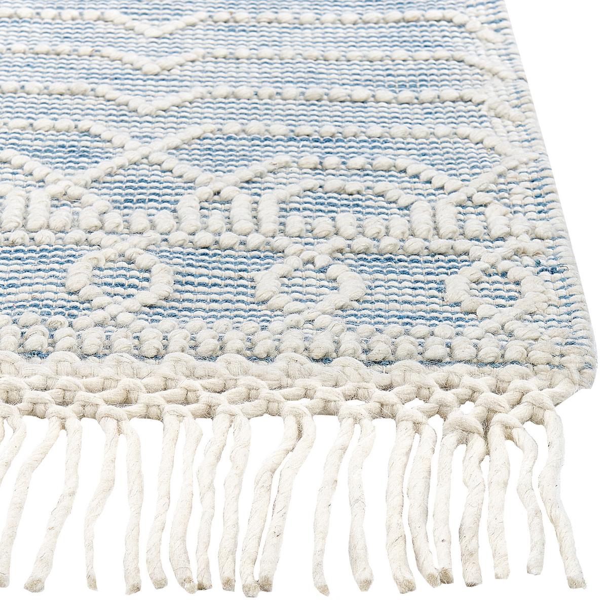 KURZFLOR-TEPPICH Orhaneli 230/160 cm - Blau, Textil (160/230cm) - Beliani