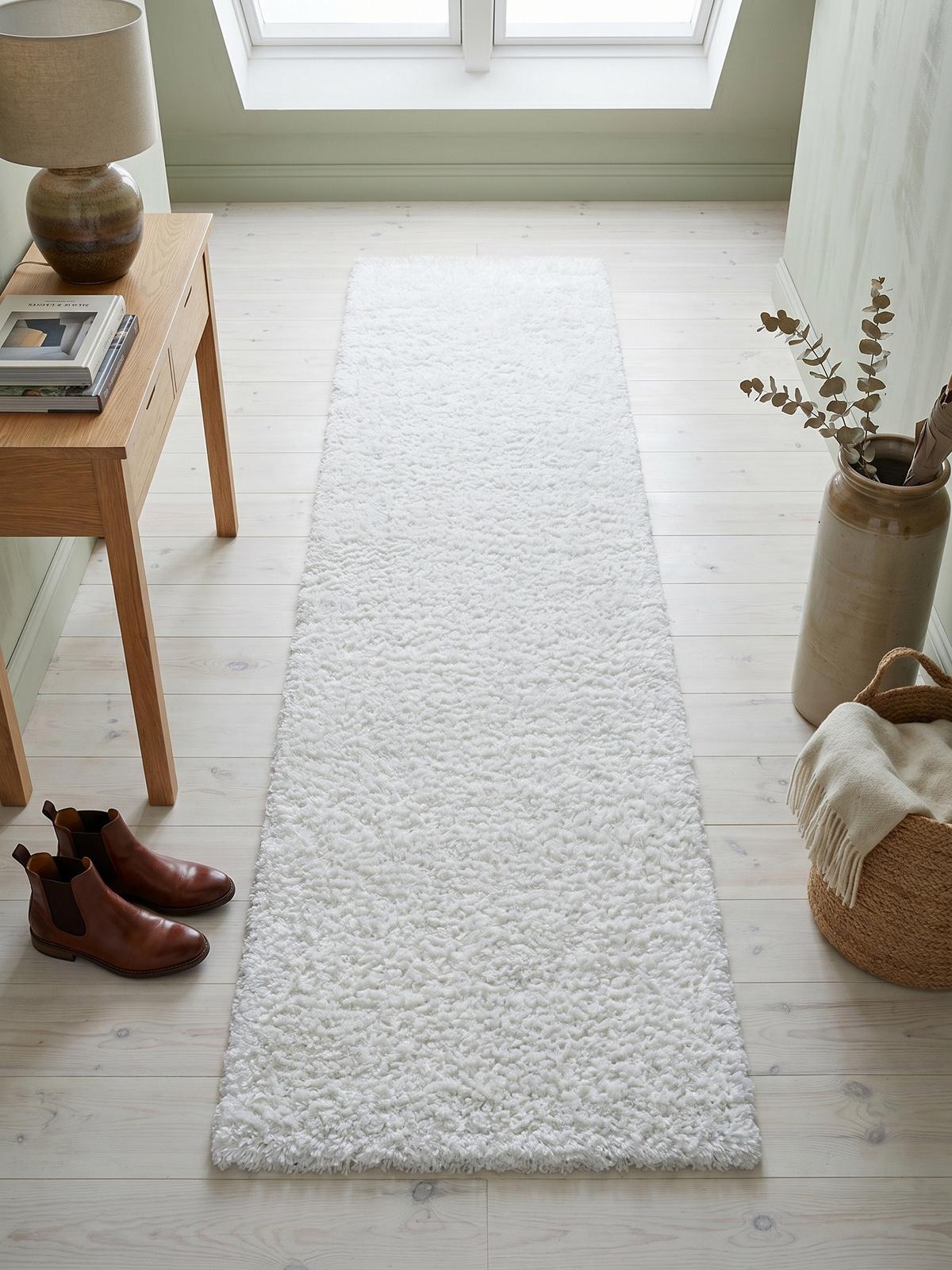 HOCHFLORTEPPICH SALZACH, einfarbig, aus Polypropylen, Weiß, 80 x 250 cm - Weiß, Textil (250/80cm) - KADIMA DESIGN