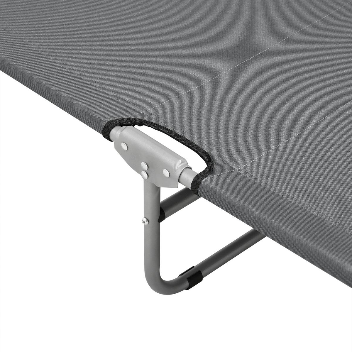 SONNENLIEGE Carcao - Dunkelgrau, Textil/Metall (186/24/55cm) - casa.pro