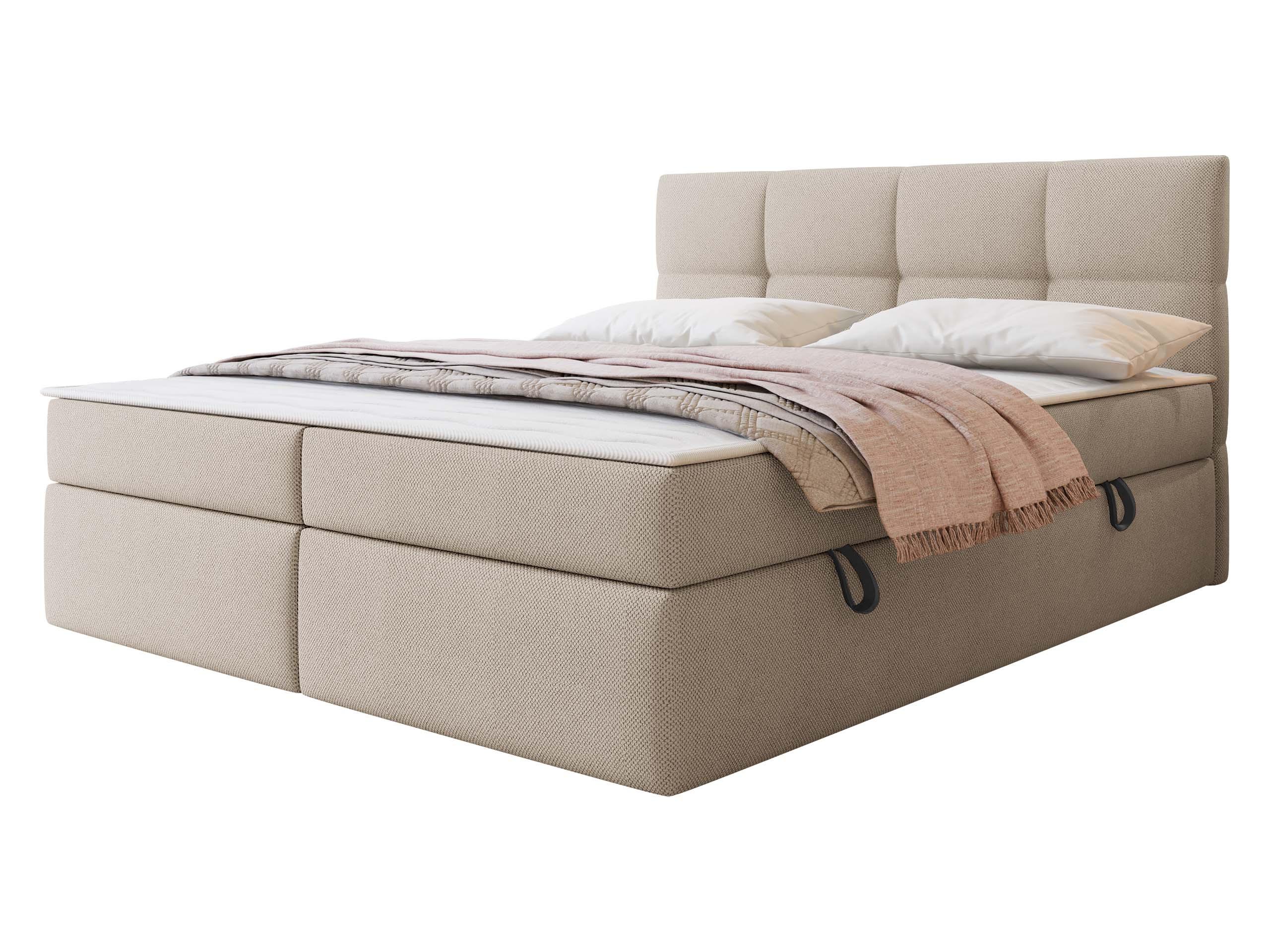 BOXBETT Figaro - H3 - Creme/Schwarz, Holz/Textil (180/200cm) - MIRJAN24