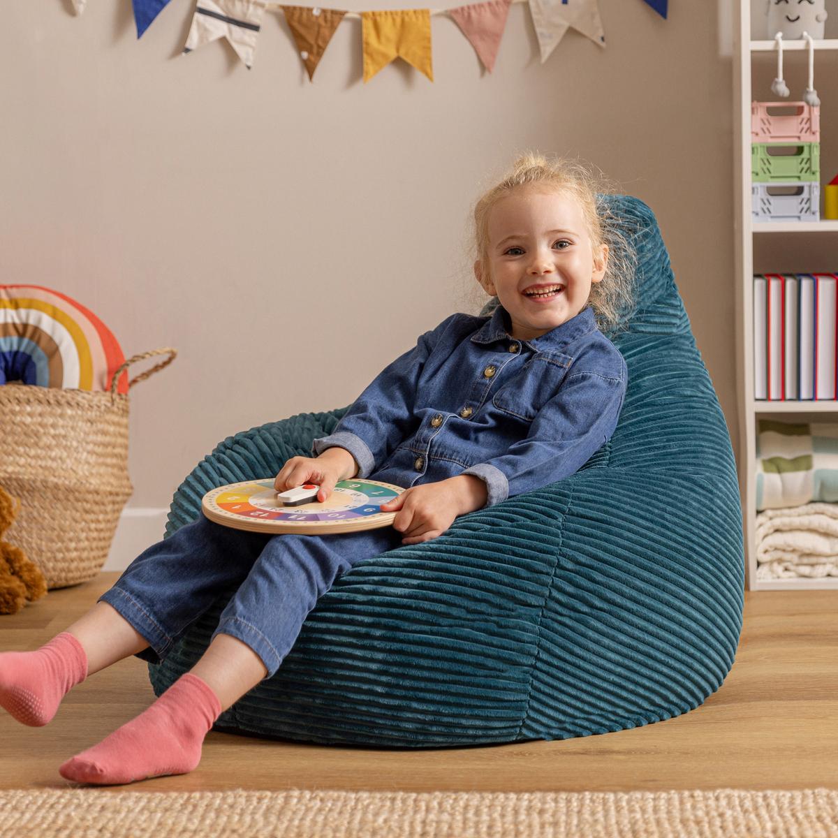 SITZSACK für Kinder Sessel aus Cord 2-tlg. - Grün, Textil (69/59/65cm) - icon