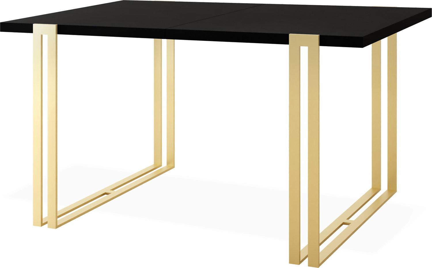 ESSTISCH Stella rechteckig ausziehbar, Schwarz 120-220/80/76 cm - Goldfarben/Schwarz, Holzwerkstoff/Metall (80/220/76cm) - WFL GROUP