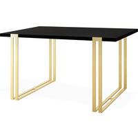 ESSTISCH Stella rechteckig ausziehbar, Schwarz 120-220/80/76 cm - Goldfarben/Schwarz, Holzwerkstoff/Metall (80/220/76cm) - WFL GROUP