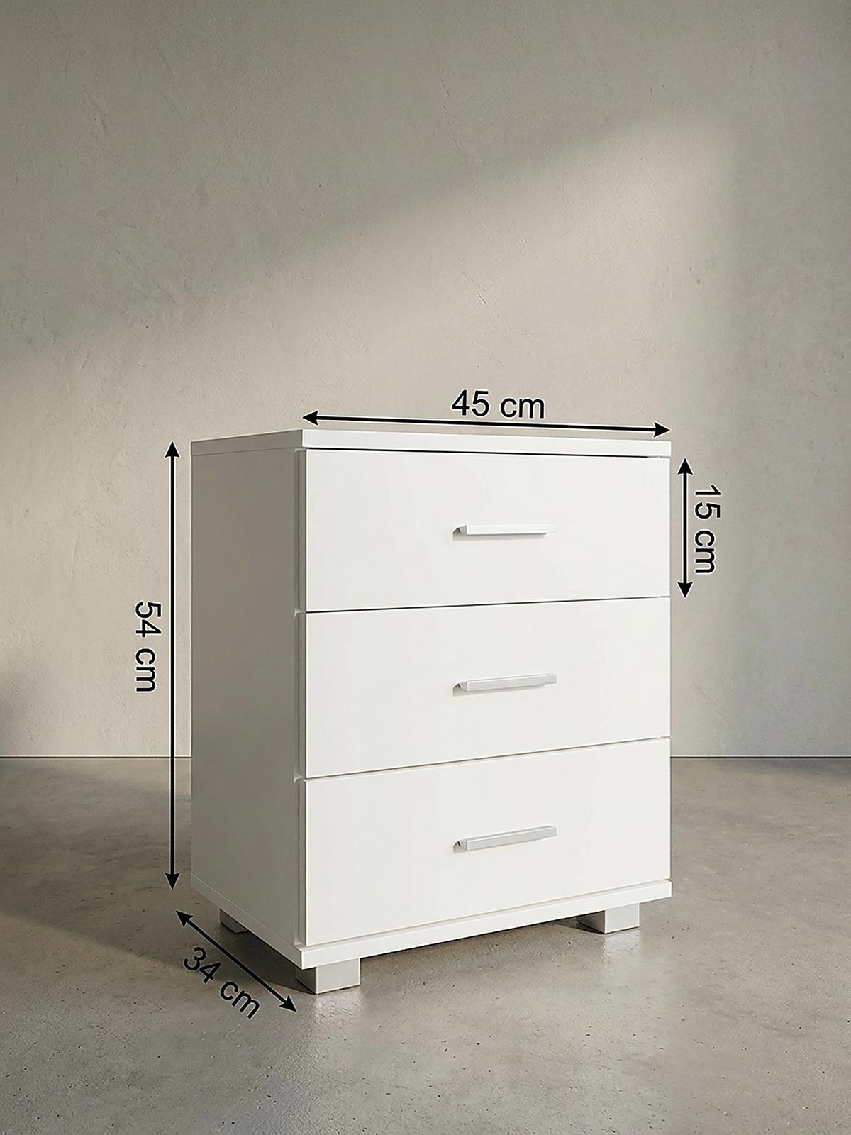 NACHTKONSOLE Holz mit 4 Standfüßen ANAPO, Weiß 45x34x54 cm - Silberfarben/Weiß, Holz/Kunststoff (45/54/34cm) - KADIMA DESIGN