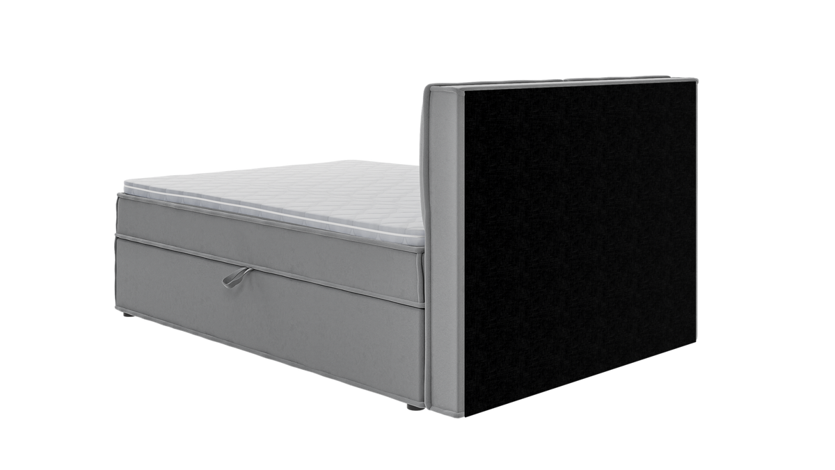 BOXBETT Eclipse 140/200 cm Grau Luxusmicrofaser - Schwarz/Grau, Holz/Kunststoff (140/200cm) - S-Style Möbel