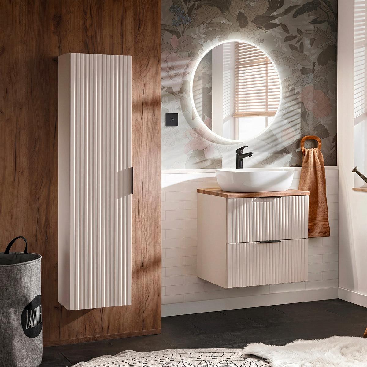 BADMÖBEL 60.6cm Adriel 2er-Set Kaschmir und Holz - Beige, Holzwerkstoff (60.6/59/46cm) - Petits-meubles