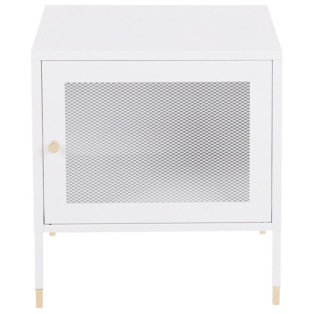 NACHTTISCH Metall weiß 45/35/51 cm Ossett - Weiß, Metall (45/51/35cm) - Beliani