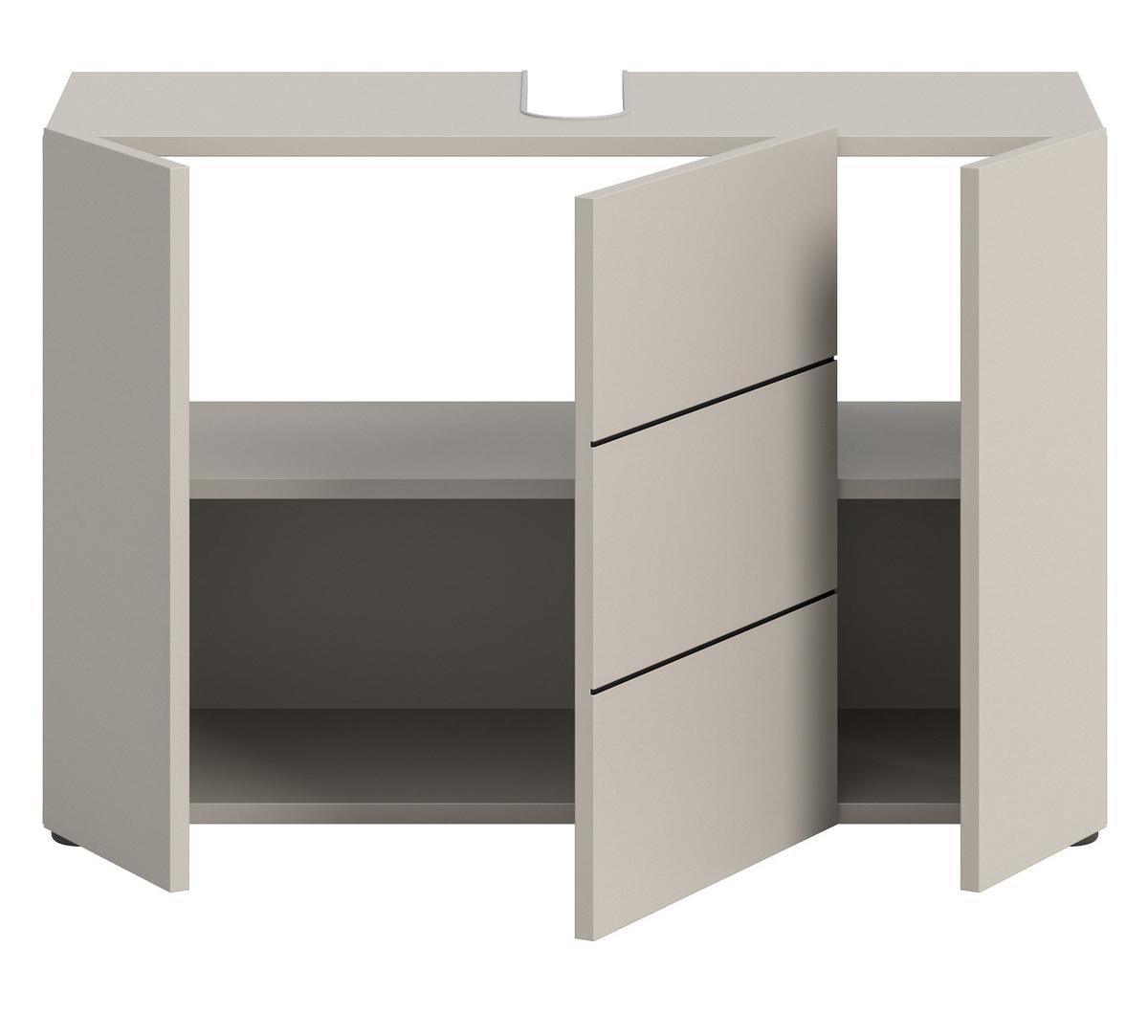 WASCHBECKENUNTERSCHRANK Kaschmir, Badezimmer Unterschrank Breite 80 cm - Kaschmir/Schwarz, Holzwerkstoff/Kunststoff (82/56/34cm) - Inn.Furn