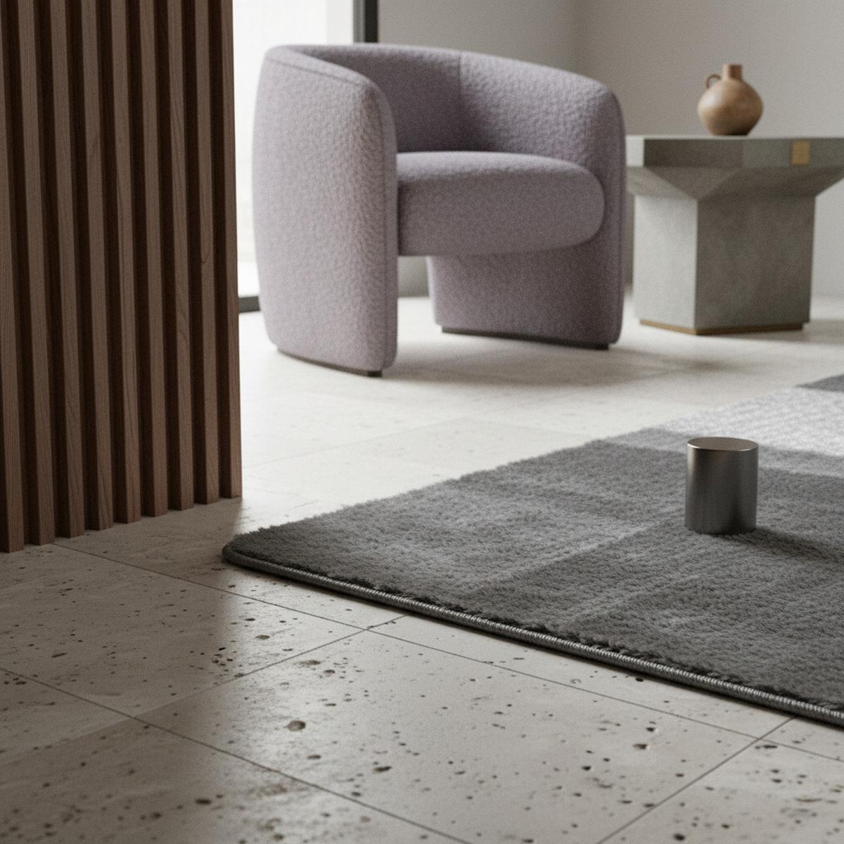 KURZFLORTEPPICH Waschbar ISAR, einfarbig, Grau, Ø 120 cm - Grau, Textil (120/120cm) - KADIMA DESIGN