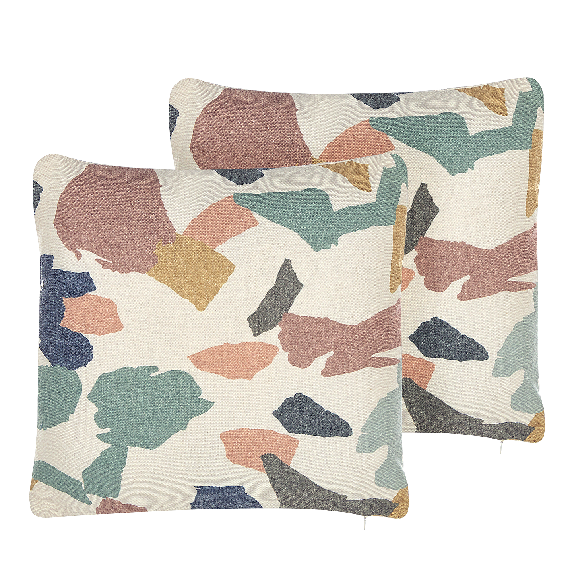 DEKOKISSEN 2er-Set Bunt 45/45 cm Fothergilla - Multicolor, Textil (45/45cm) - Beliani